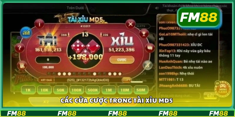 Những loại cược phổ biến trong game Tài Xỉu MD5