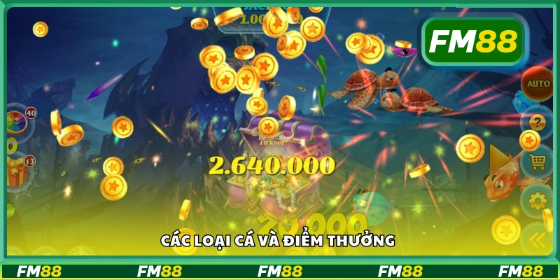 Các loại cá và điểm thưởng trong bắn cá